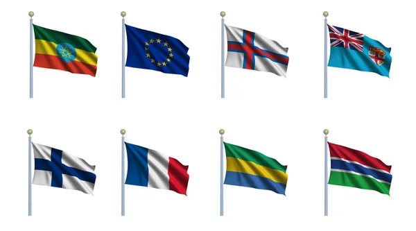 World Flag Set 8 — Stockfoto