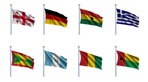 Världen-flaggan inställd 9 — Stockfoto