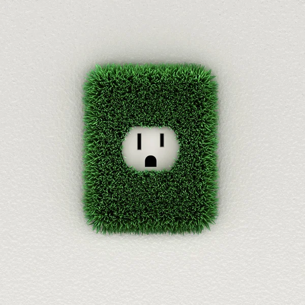Tomada elétrica verde — Fotografia de Stock