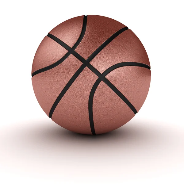 Basketbal over Wit — Stockfoto