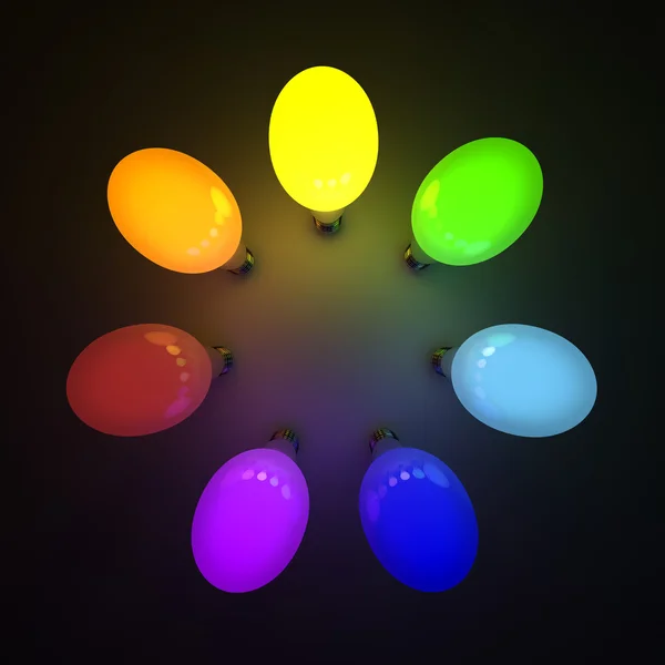 Lâmpadas coloridas — Fotografia de Stock