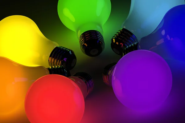 Lampadine colorate — Foto Stock