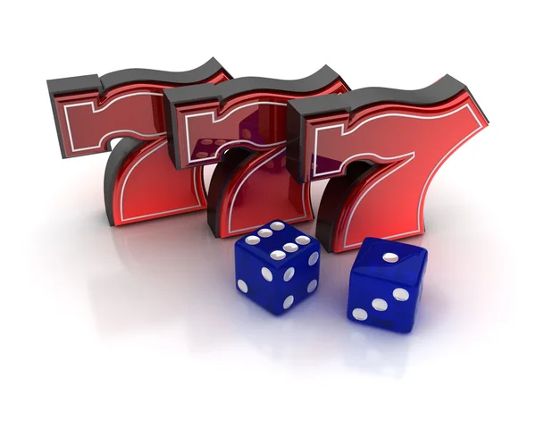 Lucky sevens and dice — Stock Photo, Image
