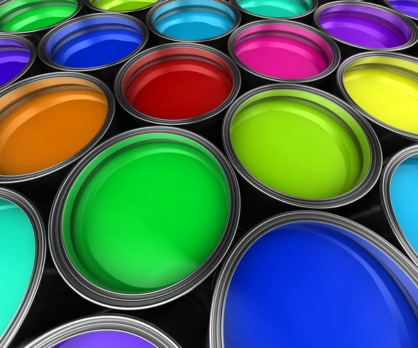 Cubos de pintura de colores —  Fotos de Stock