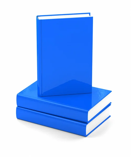 Blue books over white — Stock Photo, Image