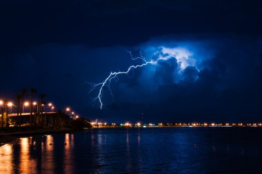 Thunderstorm over Miami clipart