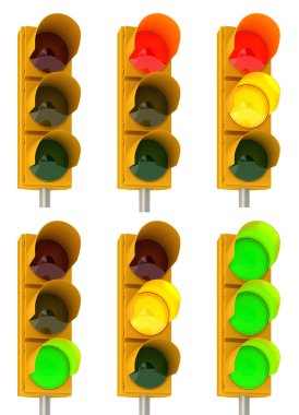 Traffic light combinations clipart