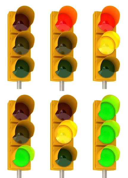 Trafik ışığı kombinasyonları — Stok fotoğraf