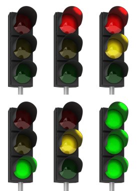 Traffic light combinations clipart