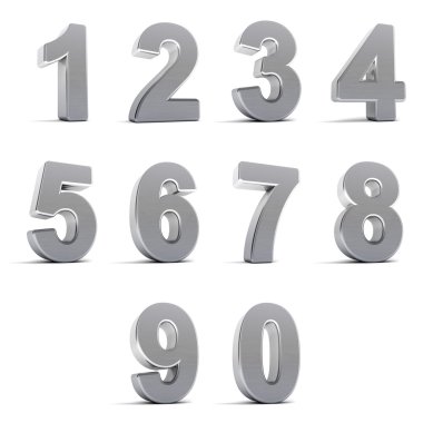 Chrome Numbers clipart