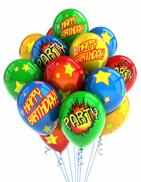 Party balóny nad bílá — Stock fotografie