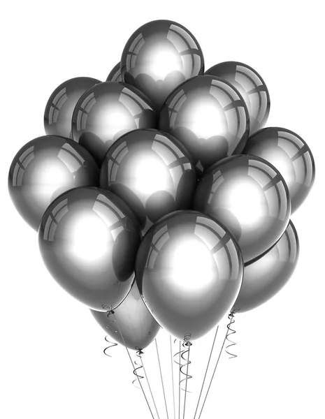 Silver party ballooons — Stock Photo, Image