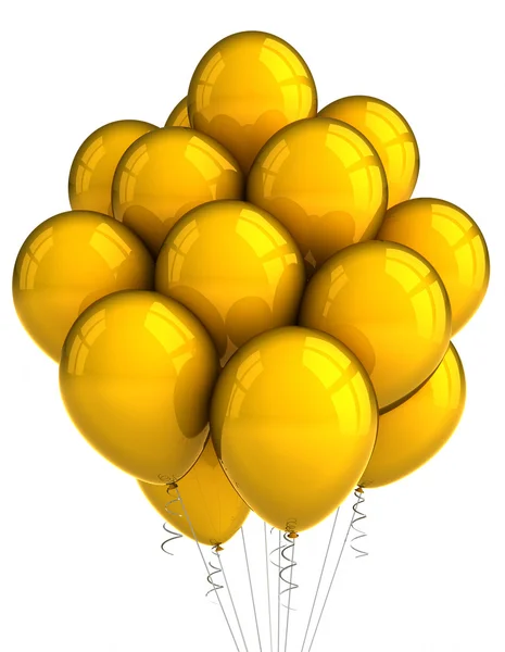 Žlutá strana ballooons — Stock fotografie