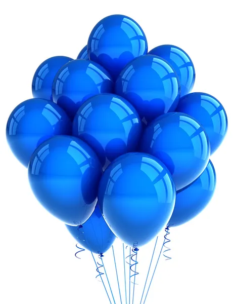 Modrá strana ballooons — Stock fotografie