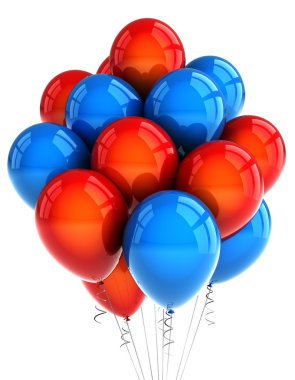 Red and blue party ballooons clipart