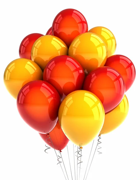 Červené a žluté strana ballooons — Stock fotografie