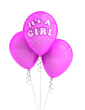 It's a girl party balloons clipart