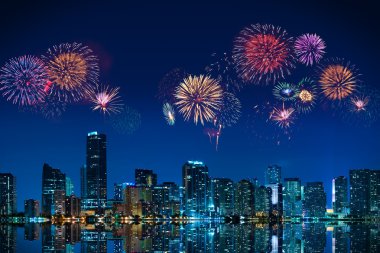 Fireworks in Miami clipart