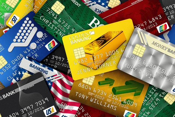 Pila de tarjetas de crédito —  Fotos de Stock