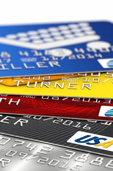 Gefälschte Kreditkarten — Stockfoto