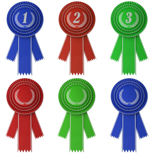 Set of six award ribbons — Stock Photo, Image