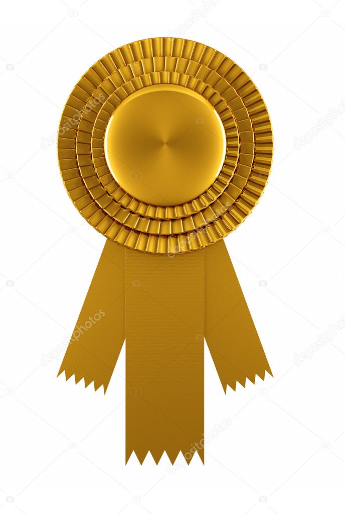 Golden award ribbon