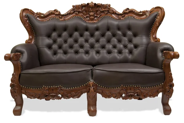Klassisk snidade trä soffa — Stockfoto