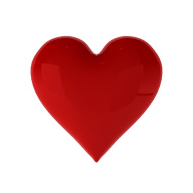 3d render of red heart clipart