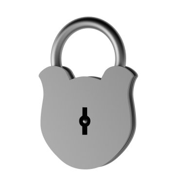 3d render of lock clipart