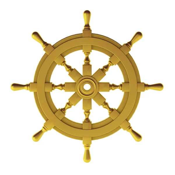 3D візуалізація золотого колеса — стокове фото