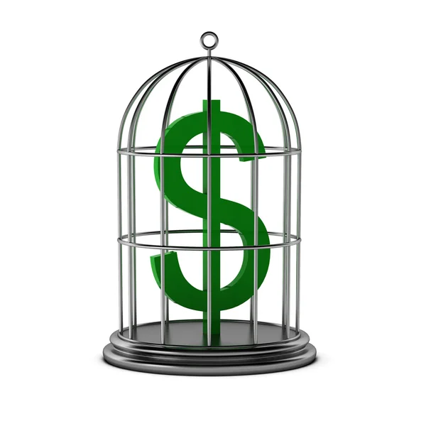3d renderização de dólar na gaiola — Fotografia de Stock