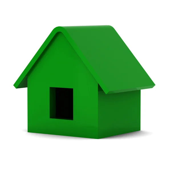 3D render van groen huis — Stockfoto