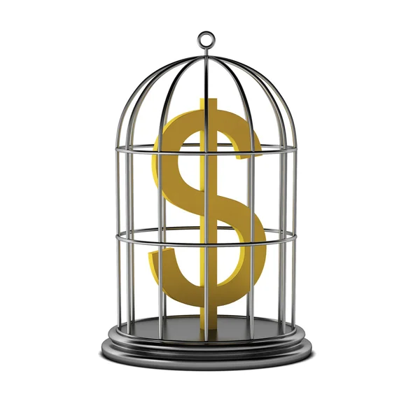 3d renderização de dólar na gaiola — Fotografia de Stock