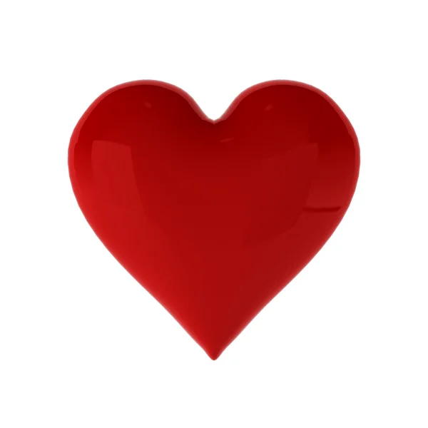 3D činí z červené srdce — Stock fotografie