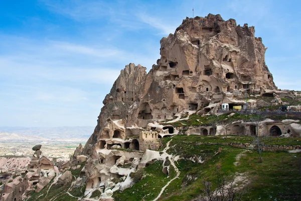 Cappadocia valley. Uchisar cave castle. — Stock Photo, Image