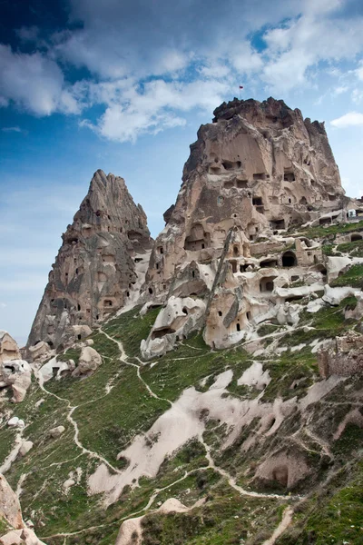 Cappadocia valley. Uchisar cave castle. — Stock Photo, Image