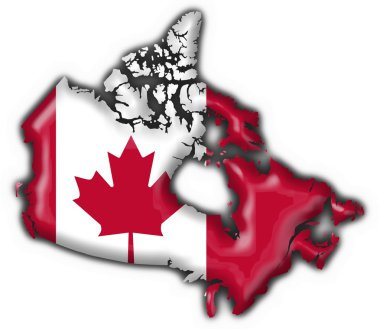 Canada button flag map shape clipart