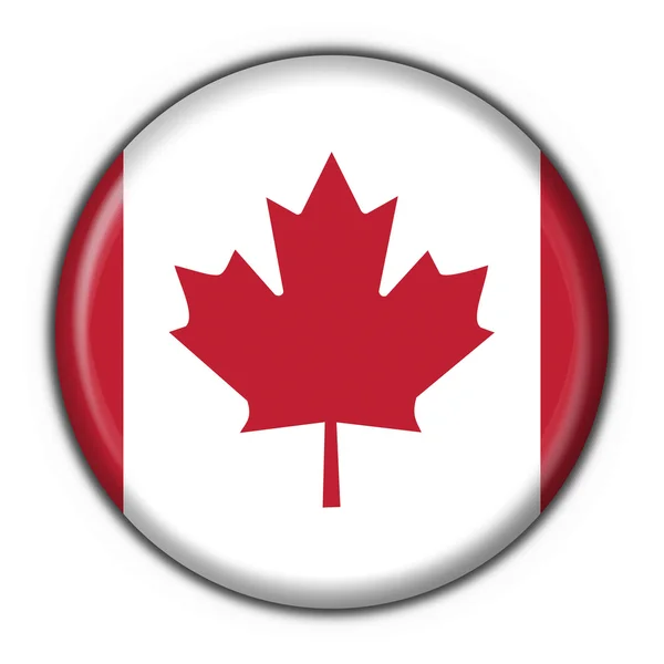 कनाडा बटन झंडा गोल आकार — स्टॉक फ़ोटो, इमेज