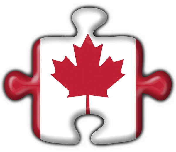 Canada american button flag puzzle shape — Stock Photo, Image