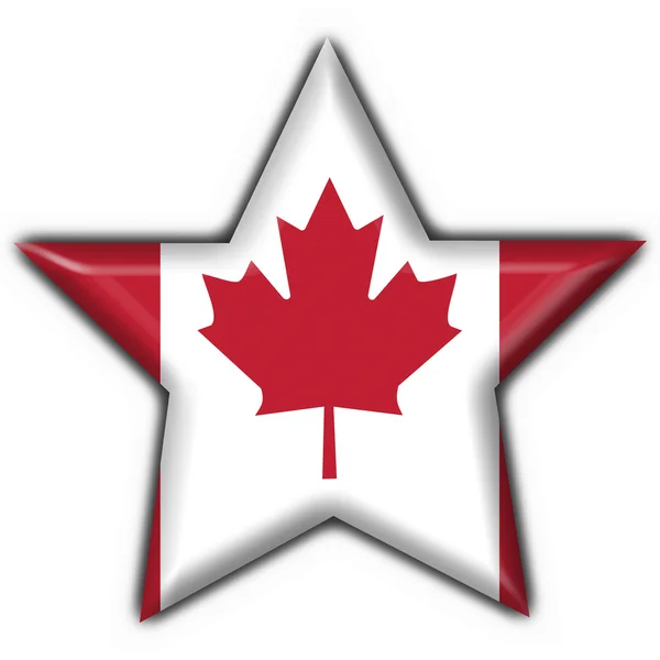 Kanada düğme bayrak yıldız şekli — Stok fotoğraf