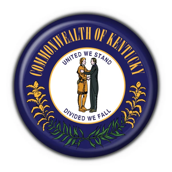 Forma redonda de la bandera del botón Kentucky (Estados Unidos) — Foto de Stock