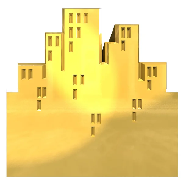 Иконка города из золота — стоковое фото