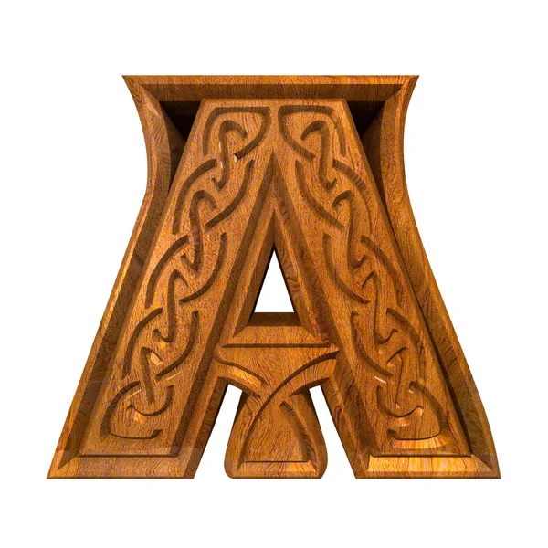 3D illustration av keltiska alfabet brev en — Stockfoto