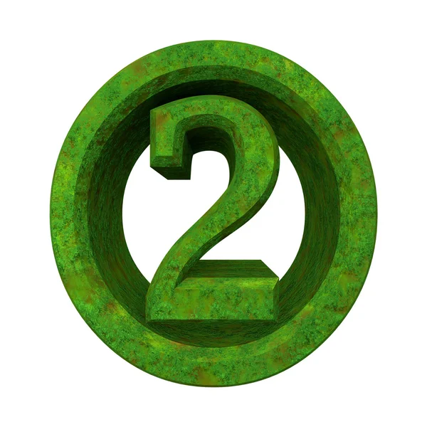 Numer 2 w zielonej trawie — Zdjęcie stockowe