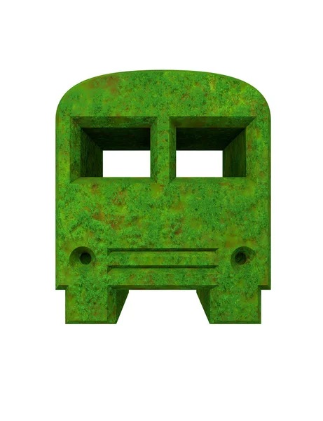 Green bus icon in 3D — Stock Photo, Image