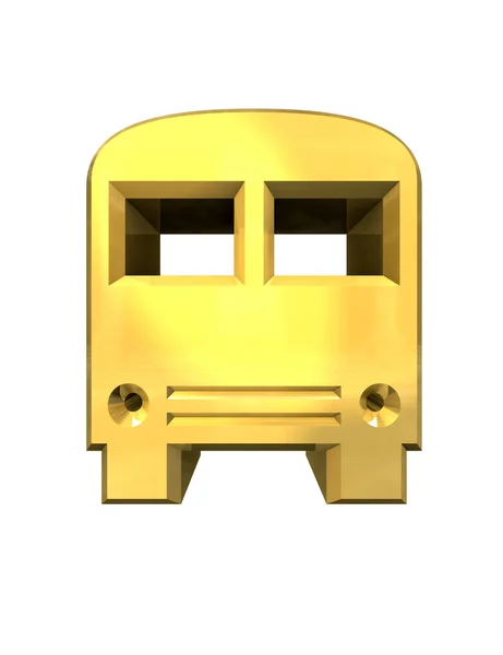 Ícone de barramento dourado - 3D feito — Fotografia de Stock