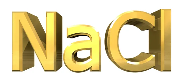 NACL solt - трехмерные формулы из золота — стоковое фото