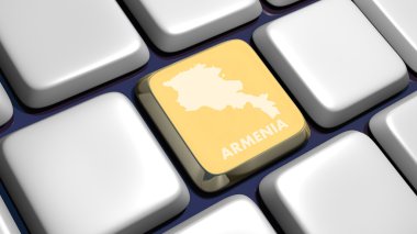 Keyboard (detail) with Armenia map key clipart