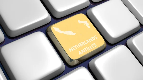 荷属安地列斯群岛地图键键盘 (详细) — 图库照片