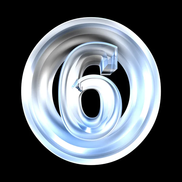 3d зроблено - номер 6 в склі — стокове фото
